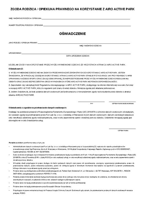 ZGODA RODZICA/OPIEKUNA PRAWNEGO NA KORZYSTANIE .